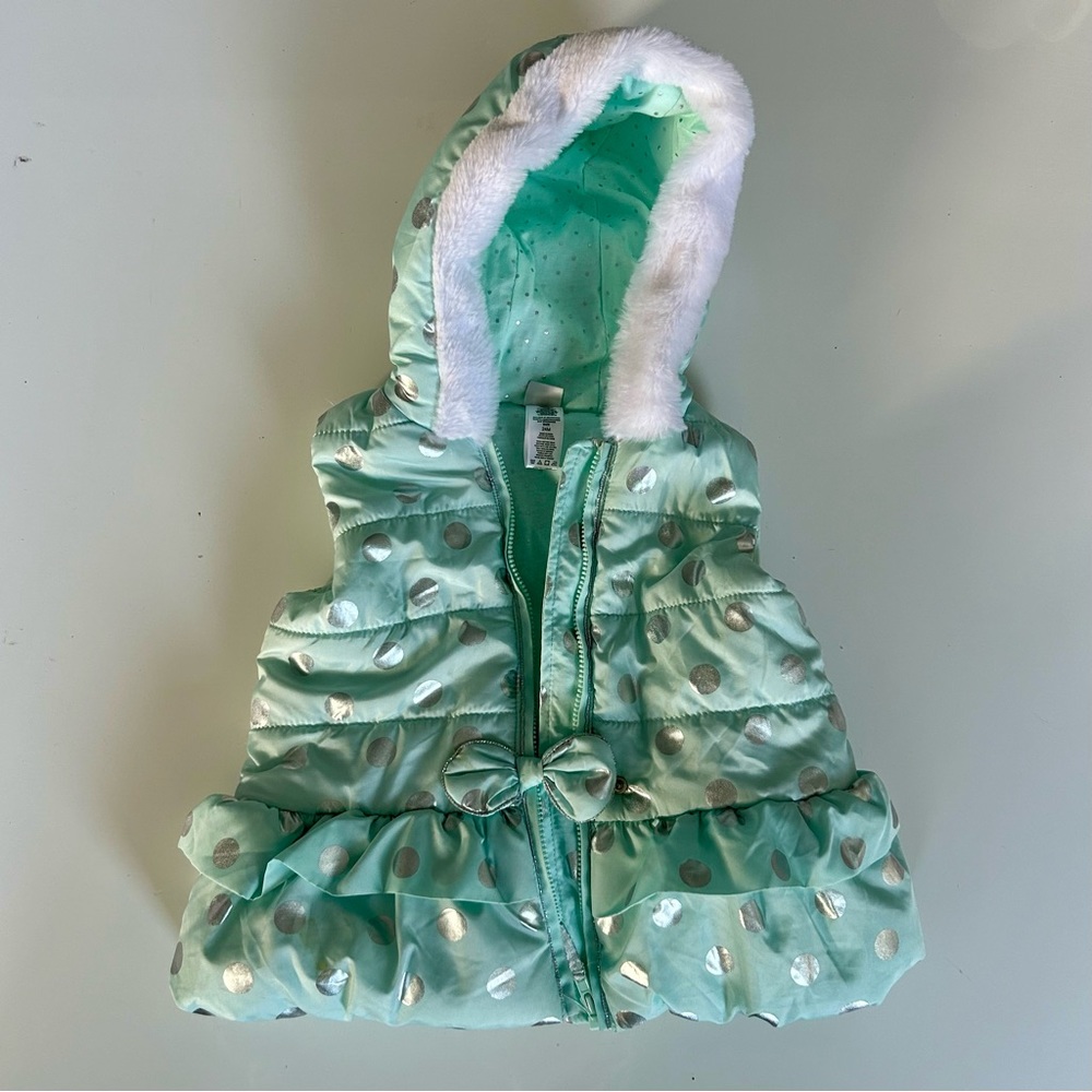 Little Me Girls’ Hooded Puffer Vest - Size: 24 Months.